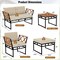 7-Piece Outdoor Lounge Set with Cushions and Bungee Rope Chairs
